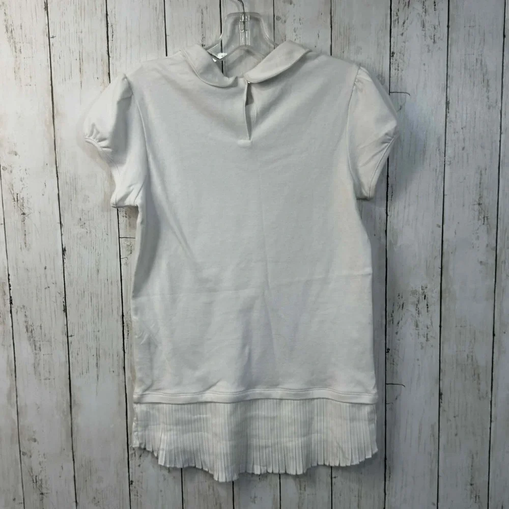 Nautica NWT Girl's School Uniform White Peter Pan Collar Top‎ Size XL Regular